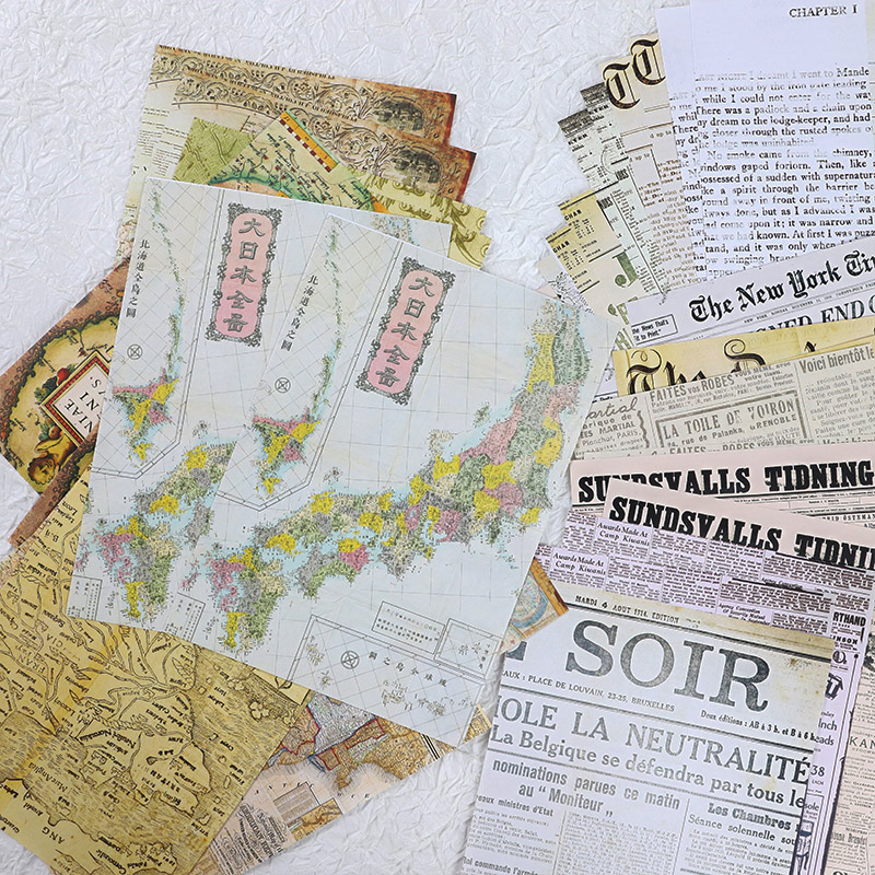 30 قطعة خريطة قديمة زهرة رسائل - مراجعة Vintage Junk Journal Scrapbooking Paper وسعره