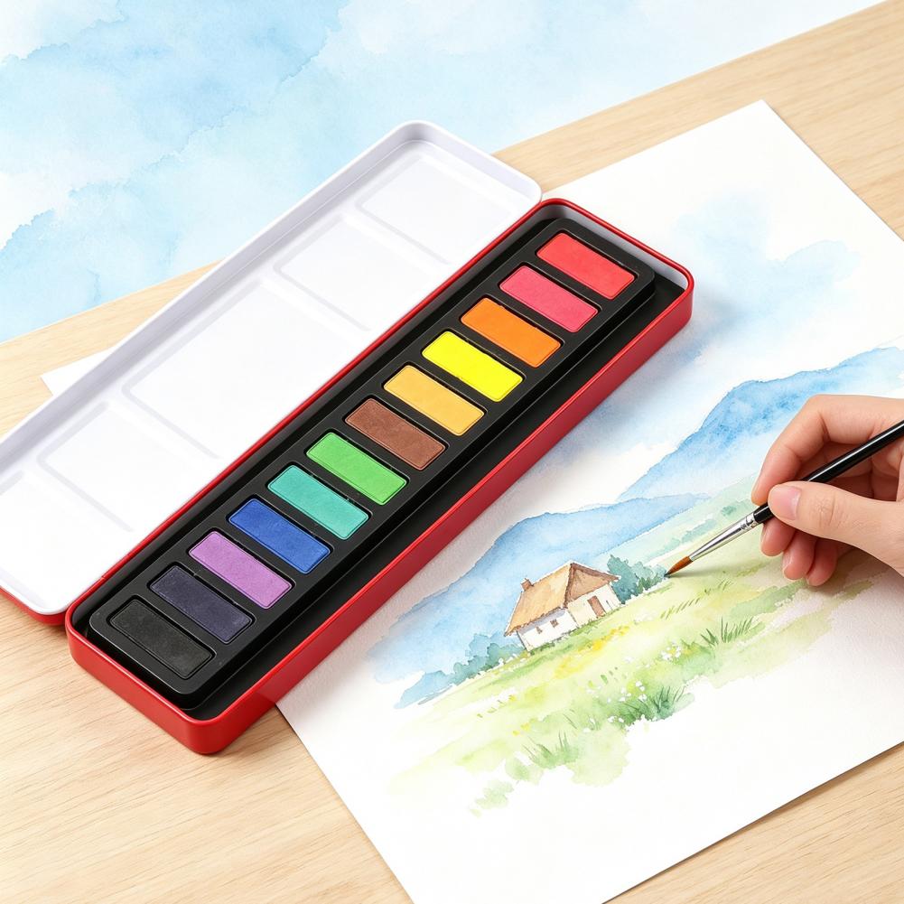 مجموعة ألوان مائية محمولة، أصب - مراجعة Watercolor Paint Set Solid Pigment وسعره