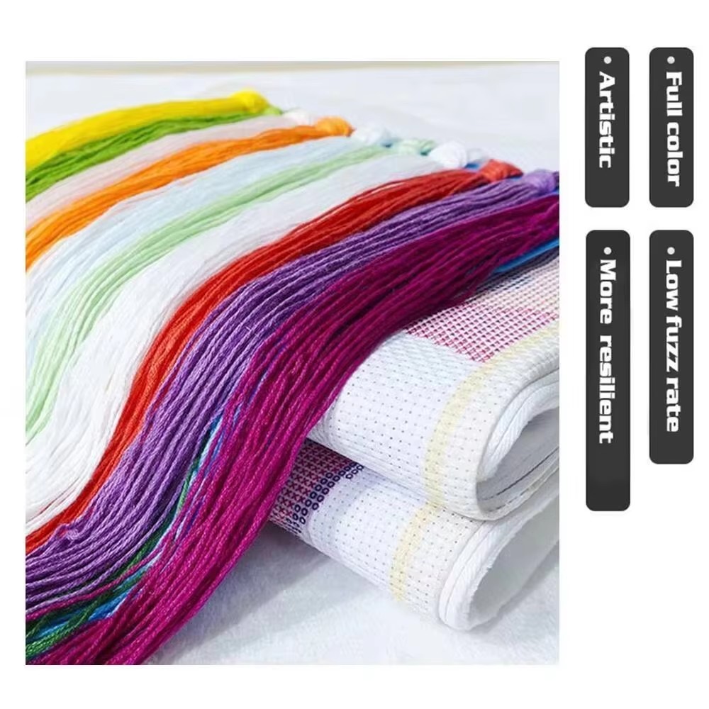 مجموعات تطريز مخصصة بالصور، خي - مراجعة Cotton Embroidery Thread Skeins وسعره